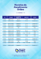Horrios do atendimento online