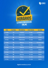 Horrios do atendimento online